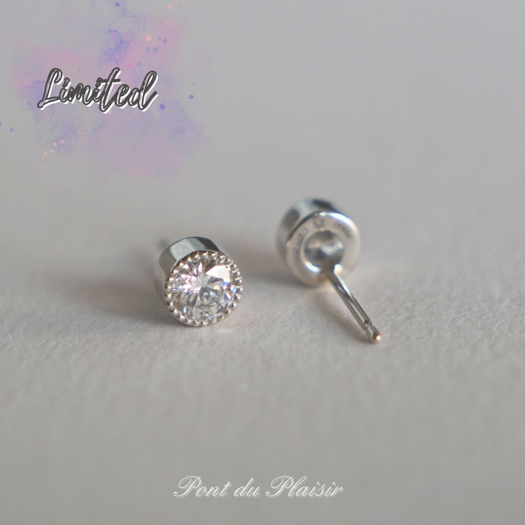 【限定】Pt900製Dカラーミルジョワピアス