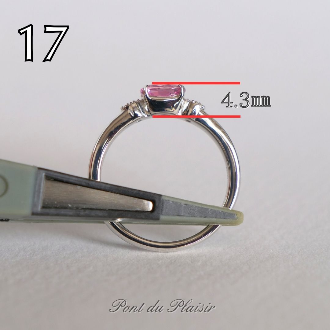 ⑰Pt950製パパラチャサファイア指輪#11