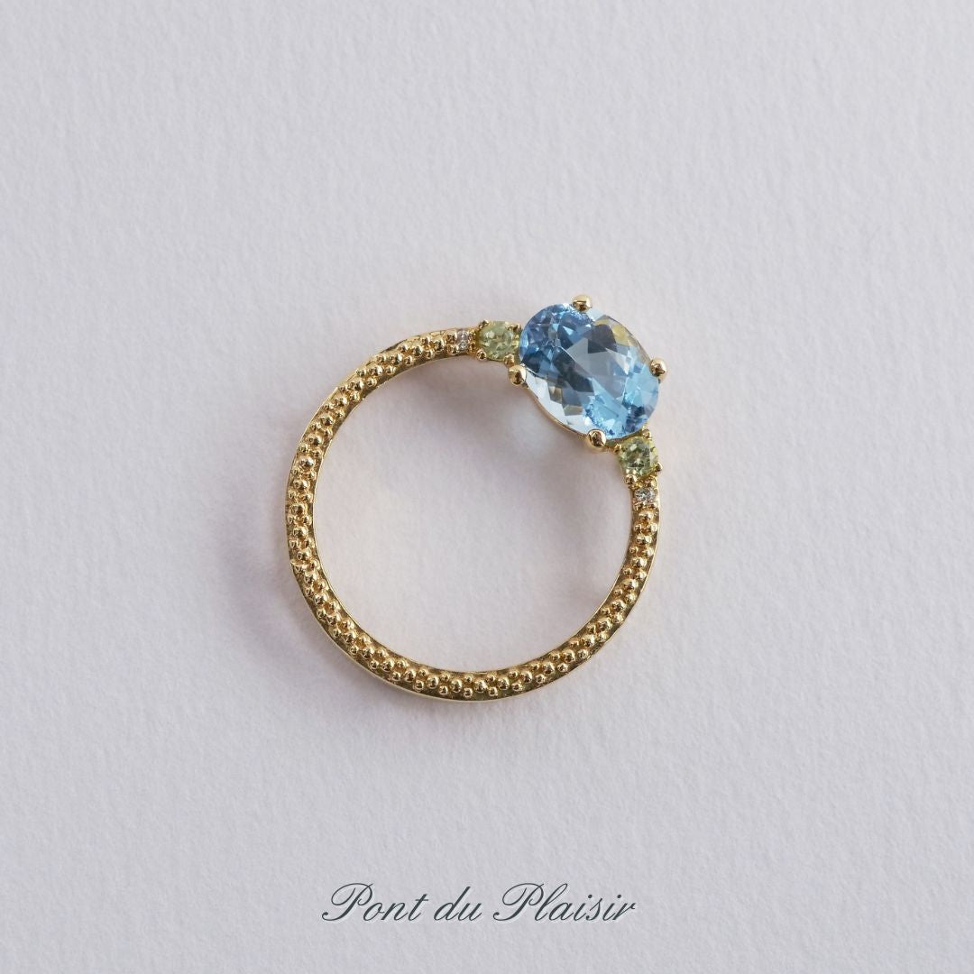 【30%OFF】スプリングキャンディK18YG製アクアマリンペンダントトップ