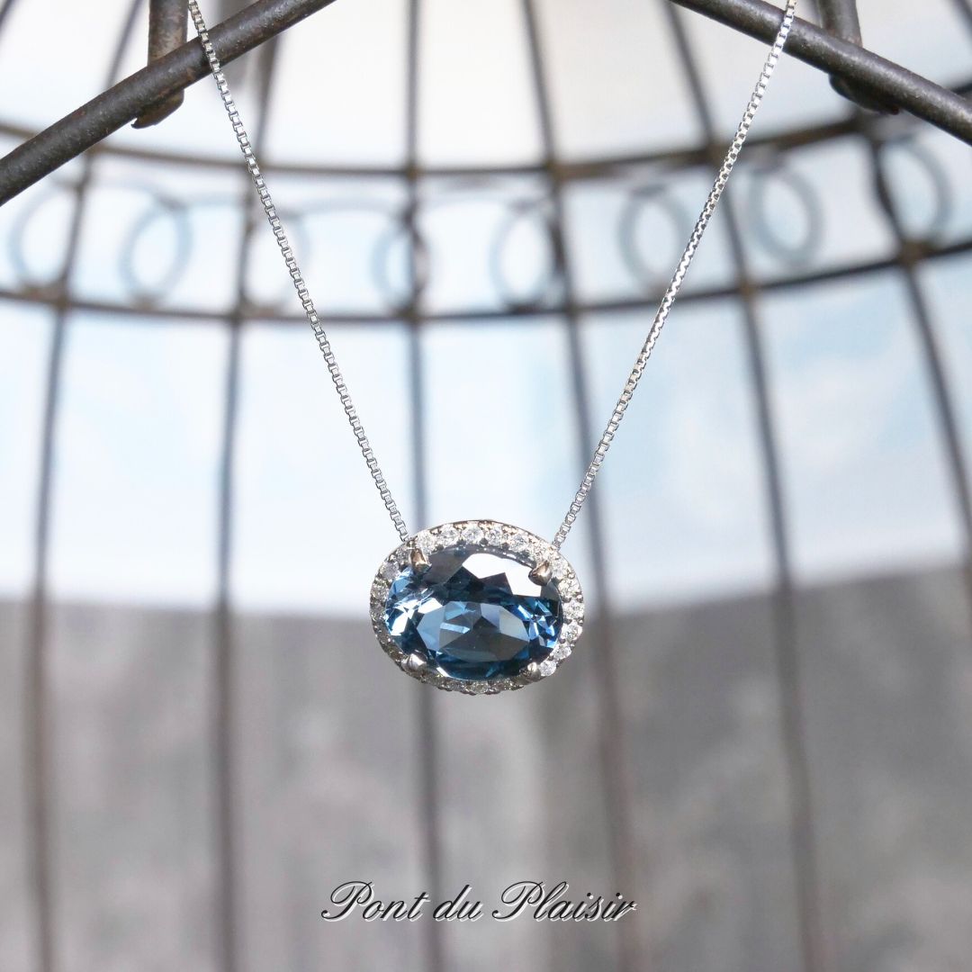 【15%OFF】アントラージュPt製ロンドンブルートパーズペンダント