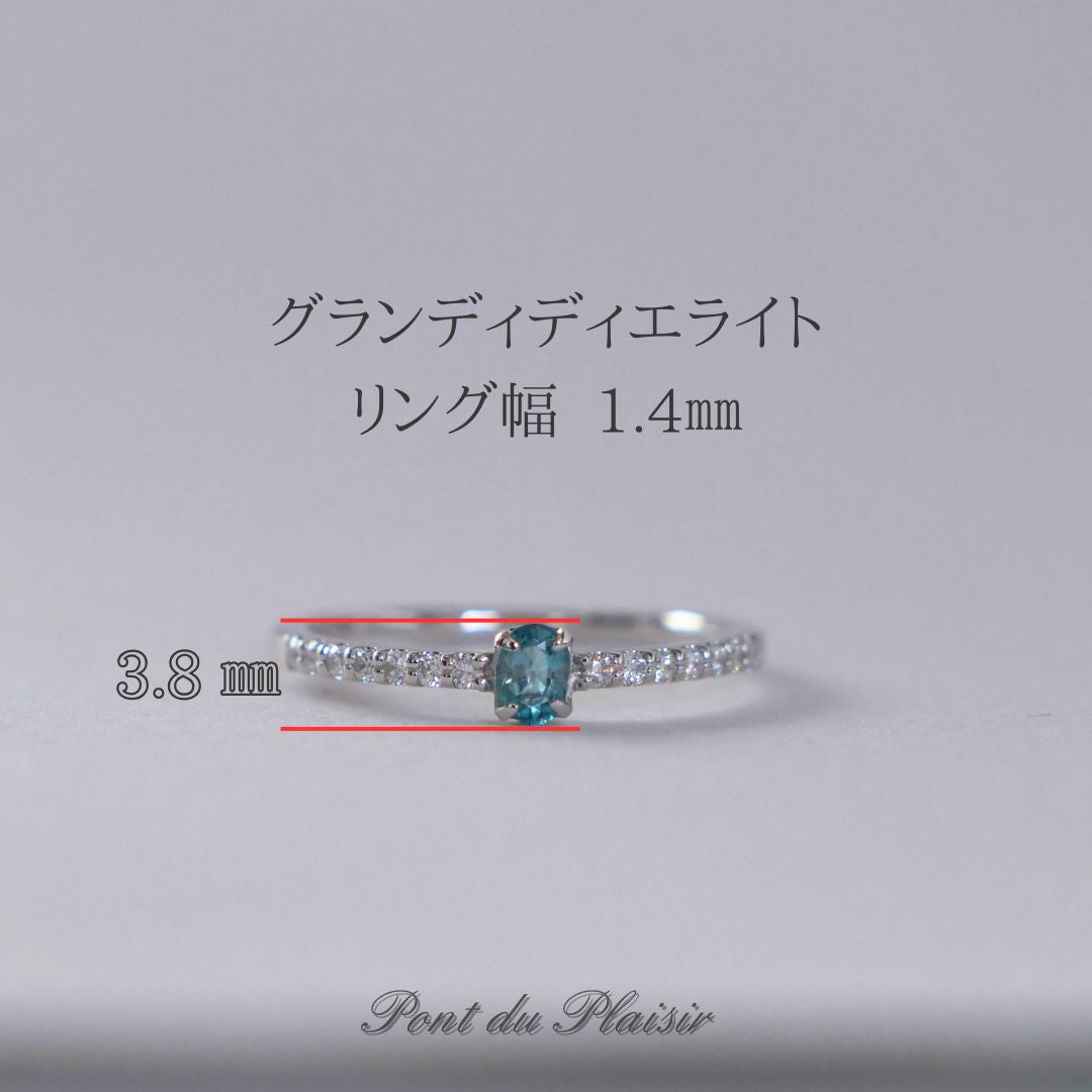 Pt950製グランディディエライト指輪