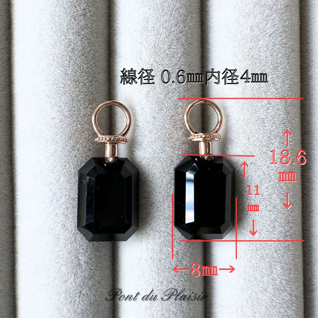 K18PG製オニキスチャーム