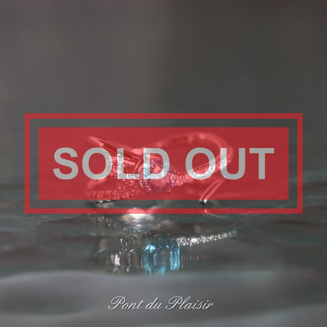 Pt950製ブルージルコン指輪#12 – ポンデュプレジール