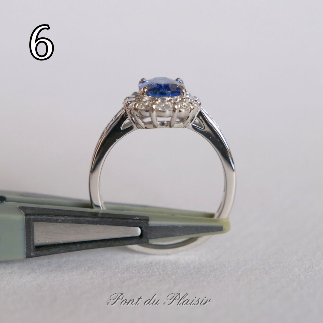 ⑥Pt950製ロイヤルブルーサファイア指輪