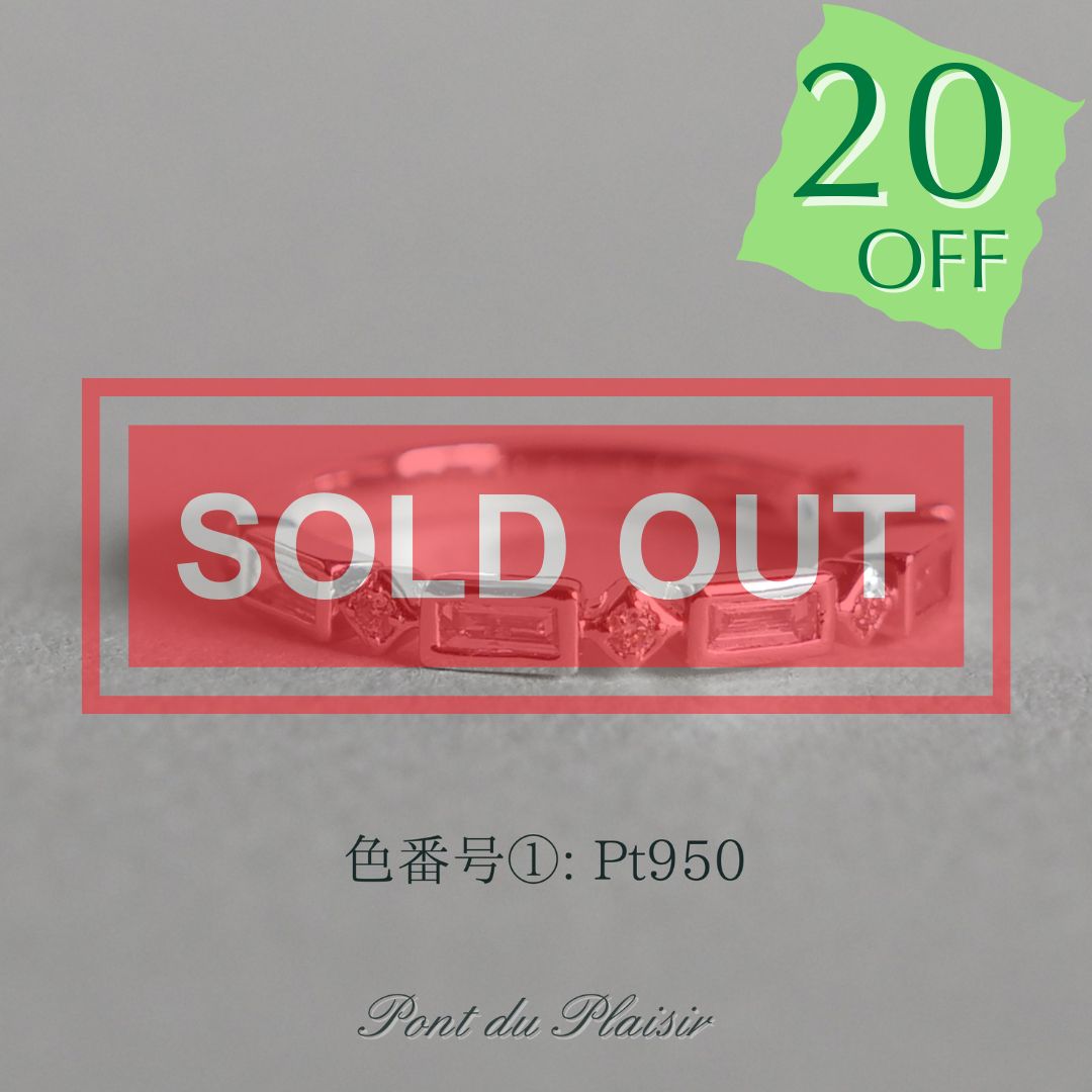 Pt950製バケット&ラウンドダイアモンドハーフエタニティリング#10