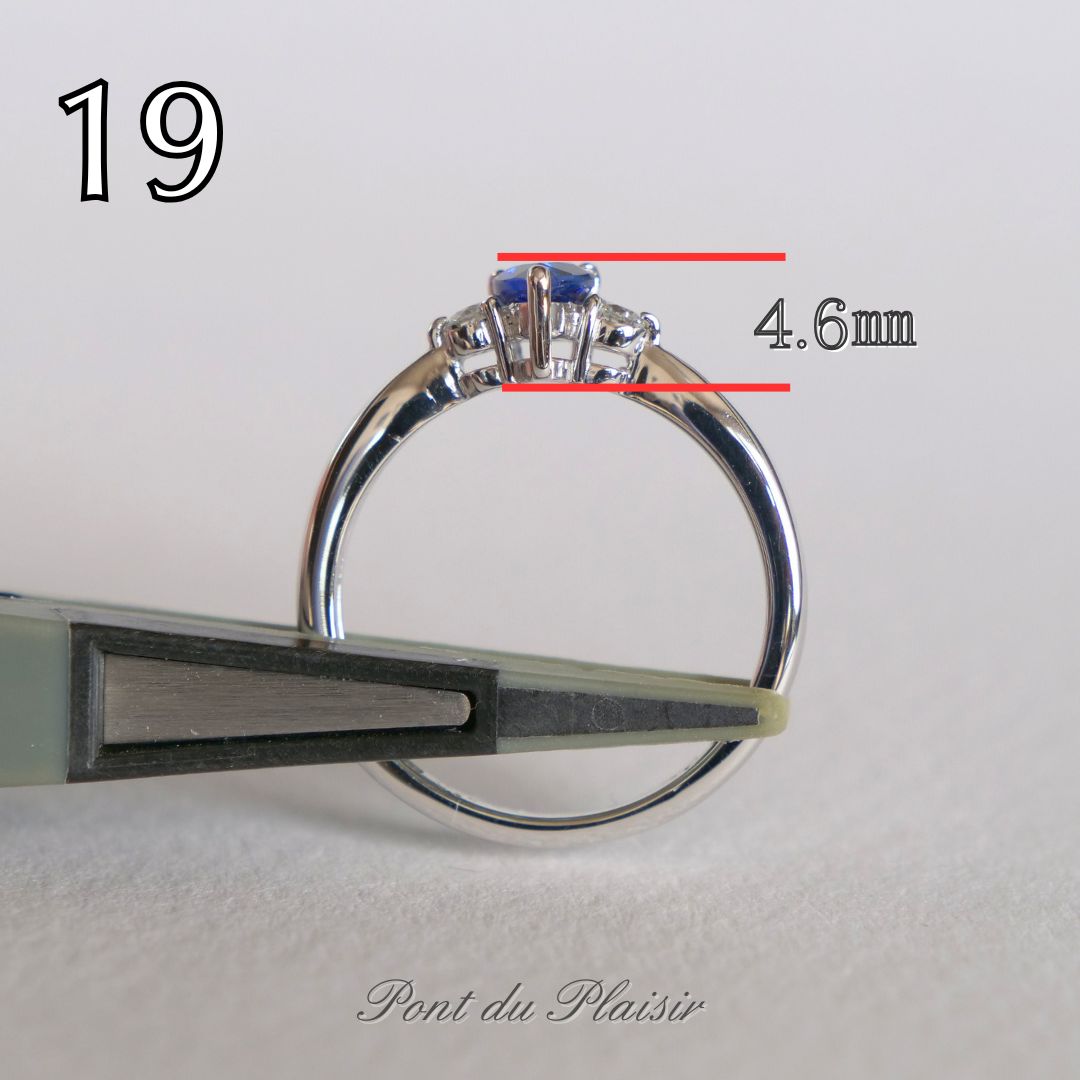 ⑲Pt950製ロイヤルブルーサファイア指輪#12