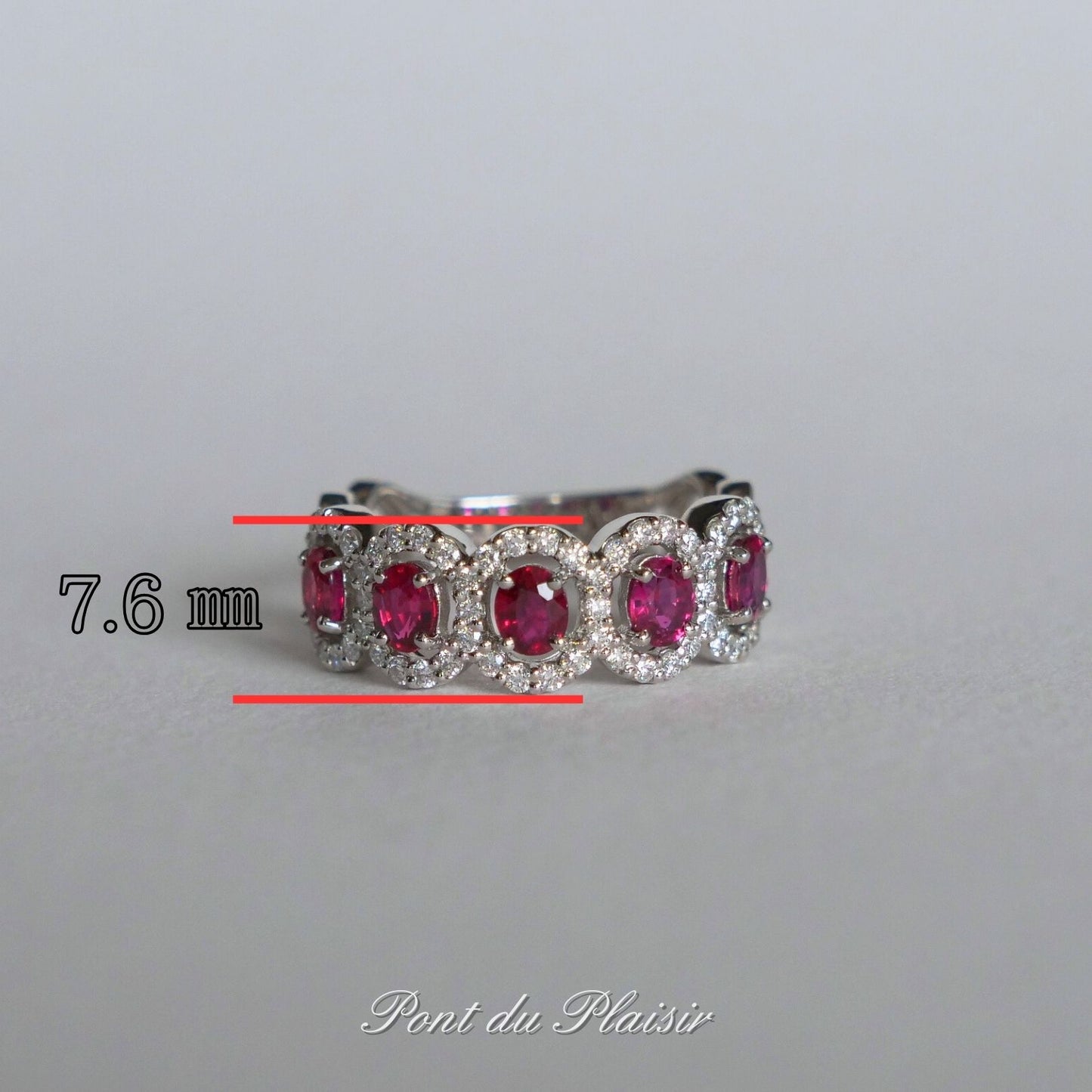 Pt950製アリッサムオーバル(楕円)指輪/非加熱ピジョンブラッドルビー
