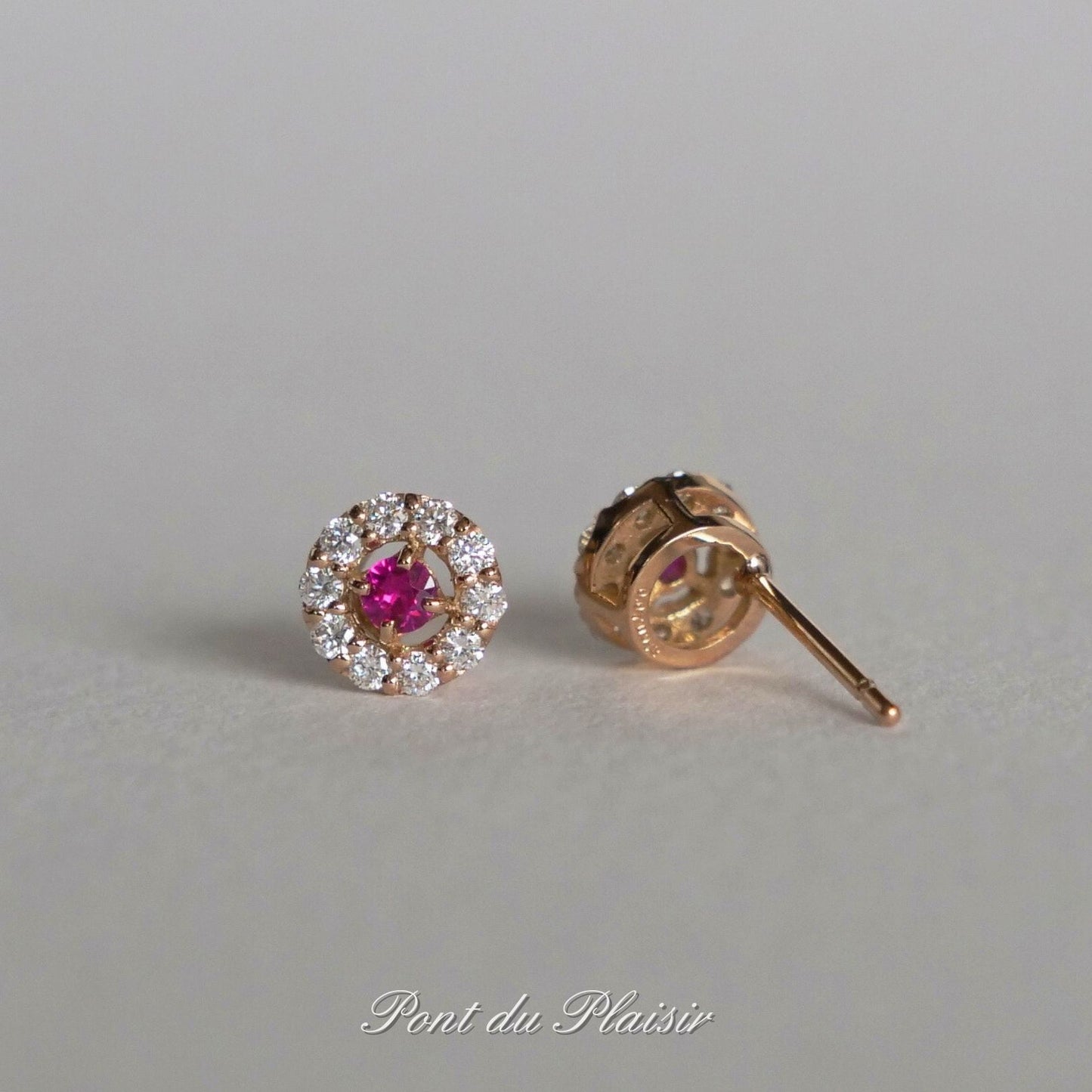 K18PG製アリッサムピアス/ルビー