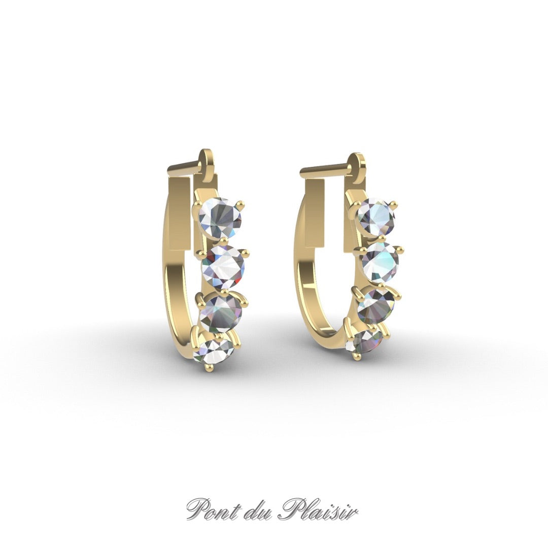 【受注】ダイアモンドフープピアス
