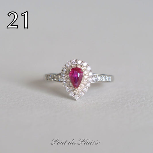 ㉑Pt950製非加熱ピジョンブラッドルビ－指輪