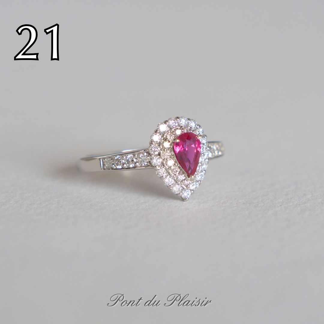 ㉑Pt950製非加熱ピジョンブラッドルビ－指輪#12.5