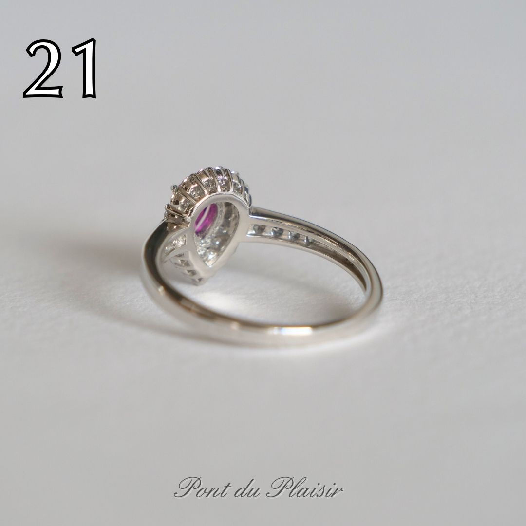 ㉑Pt950製非加熱ピジョンブラッドルビ－指輪#12.5