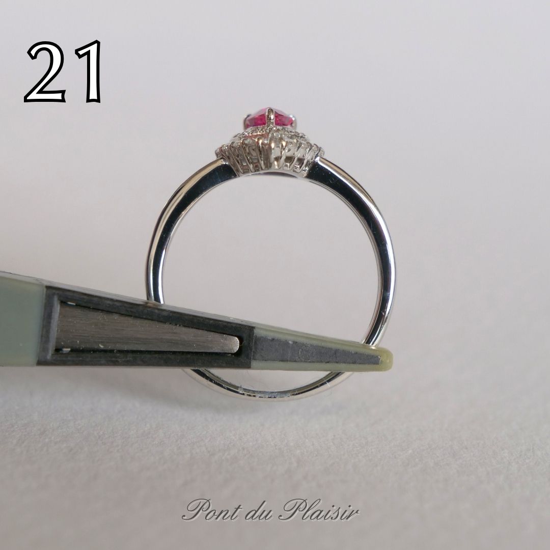 ㉑Pt950製非加熱ピジョンブラッドルビ－指輪#12.5