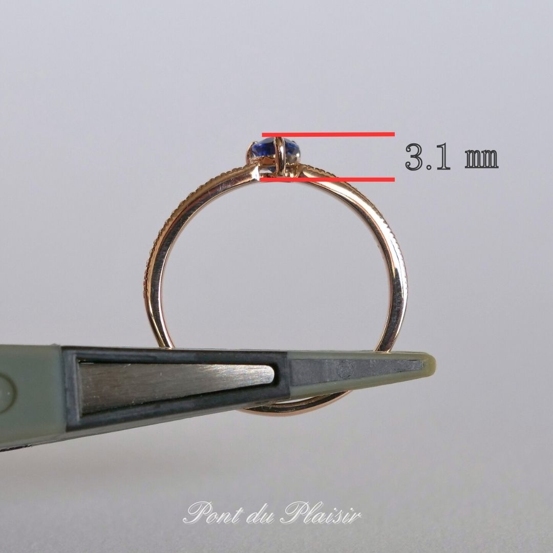 K18PG製サファイア指輪（ロイヤルブルー）#12