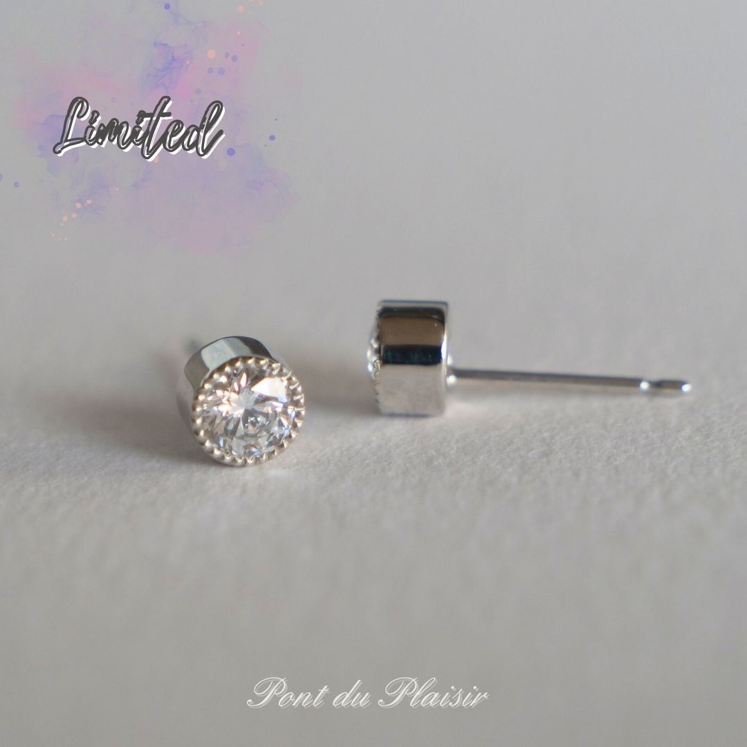 【限定】Pt900製Dカラーミルジョワピアス