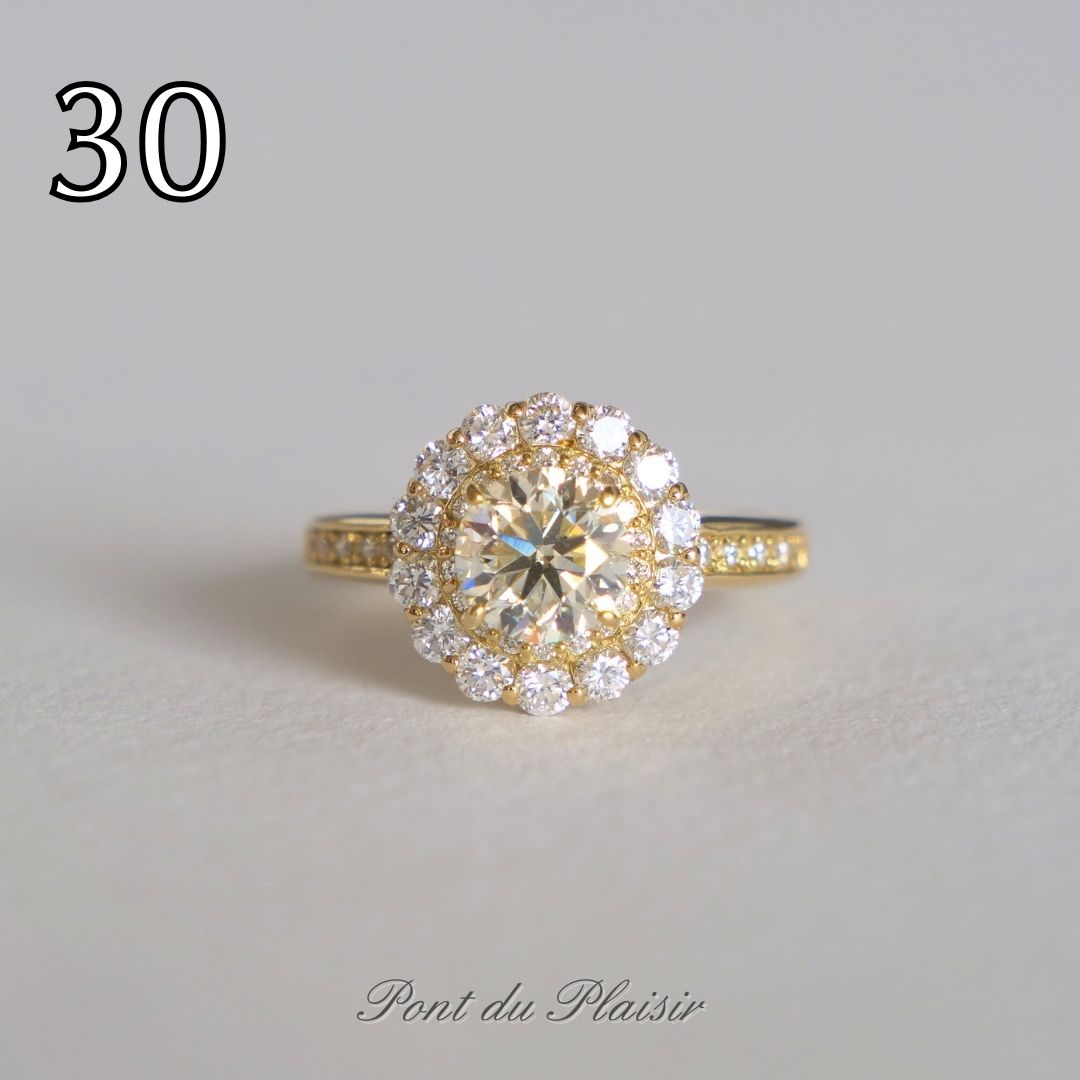 ㉚K18YG製ダイアモンド指輪＃12