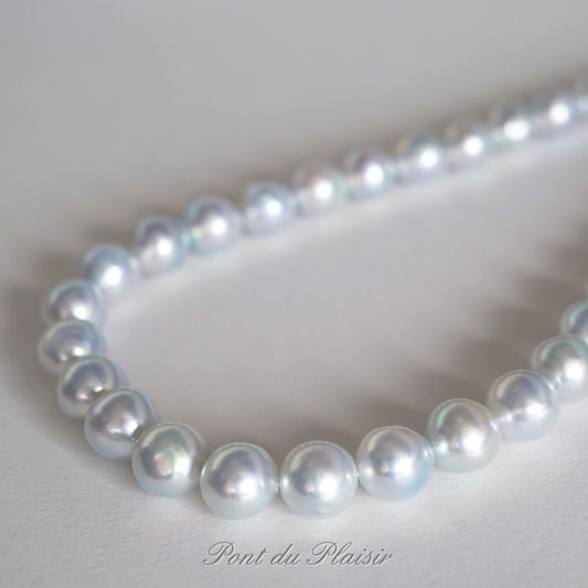 アコヤ真珠ナチュラルブルーバロックネックレス