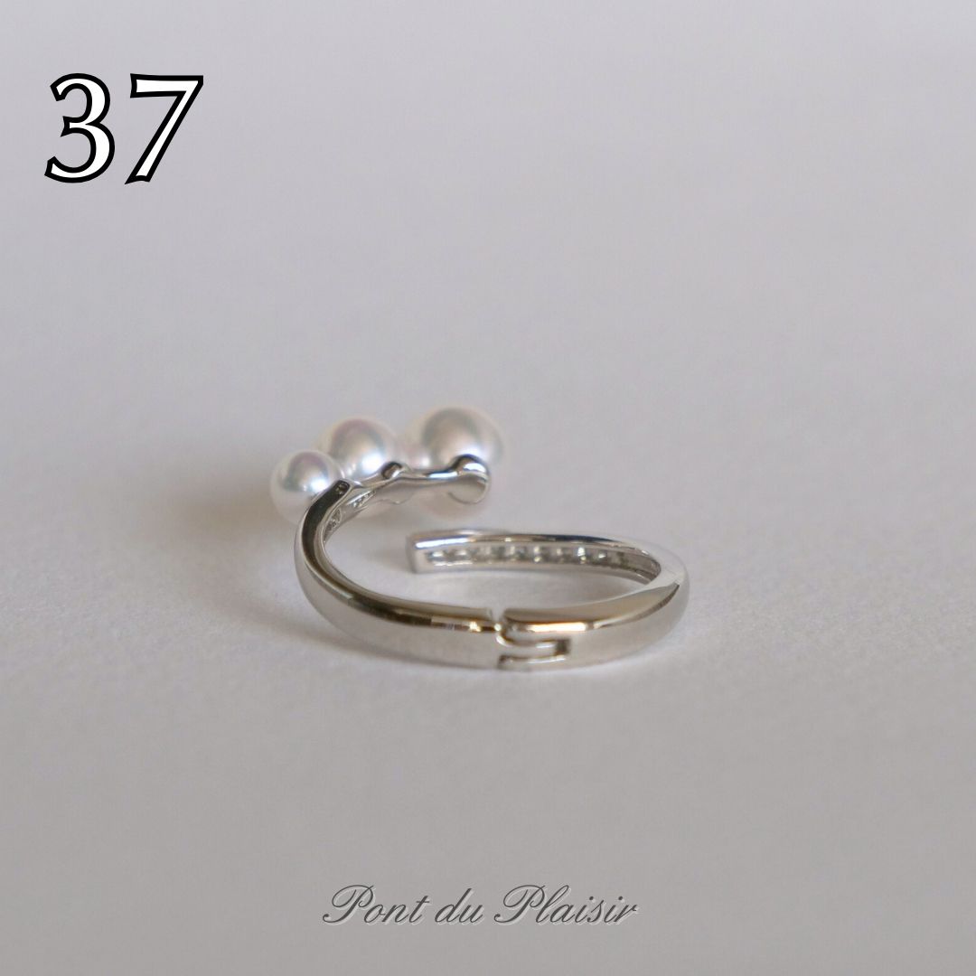 ㊲Pt900製アコヤ真珠ピアリングリング（ #8-#18）