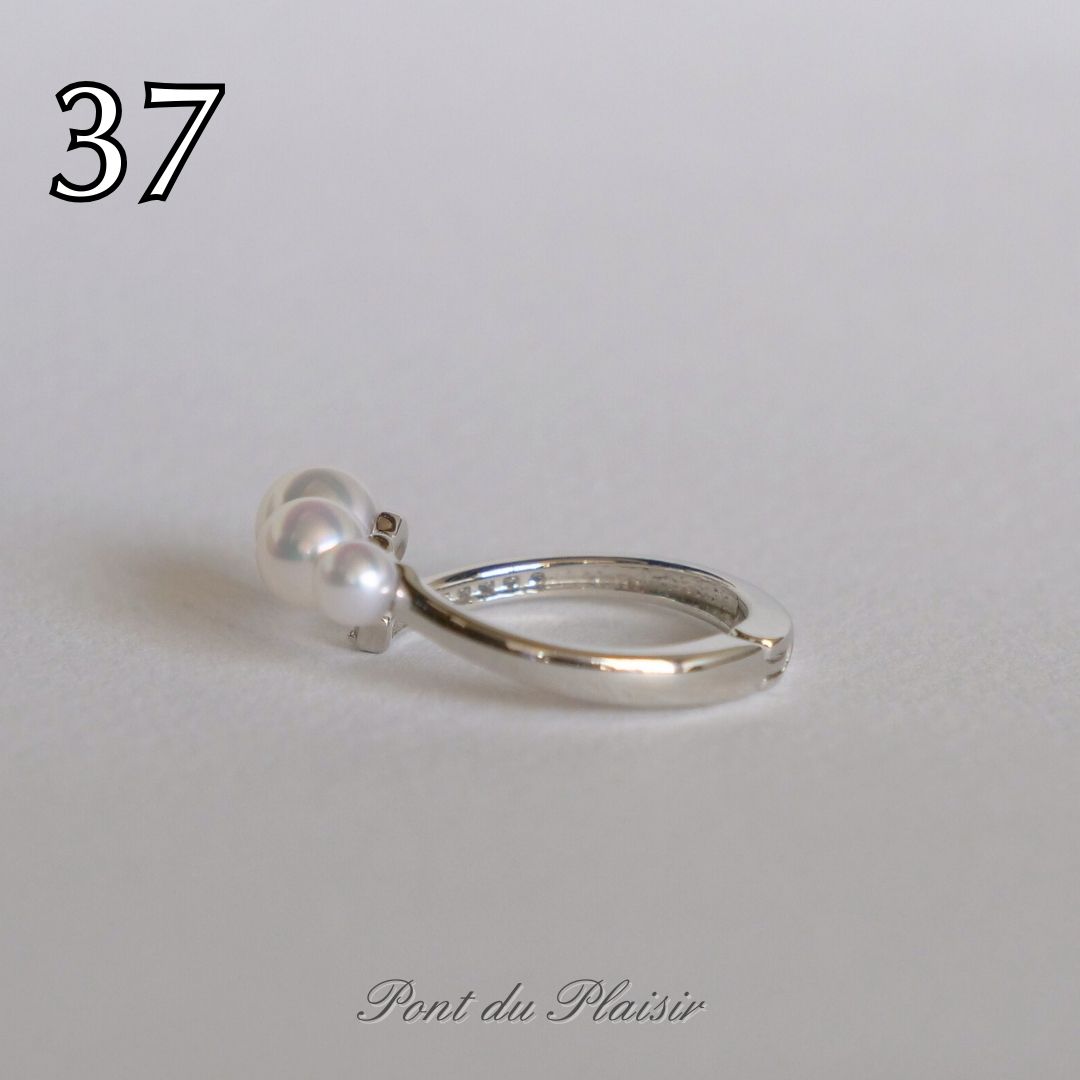 ㊲Pt900製アコヤ真珠ピアリングリング（ #8-#18）