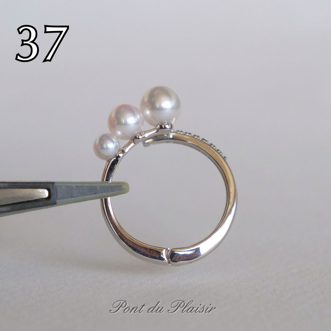 ㊲Pt900製アコヤ真珠ピアリングリング（ #8-#18）