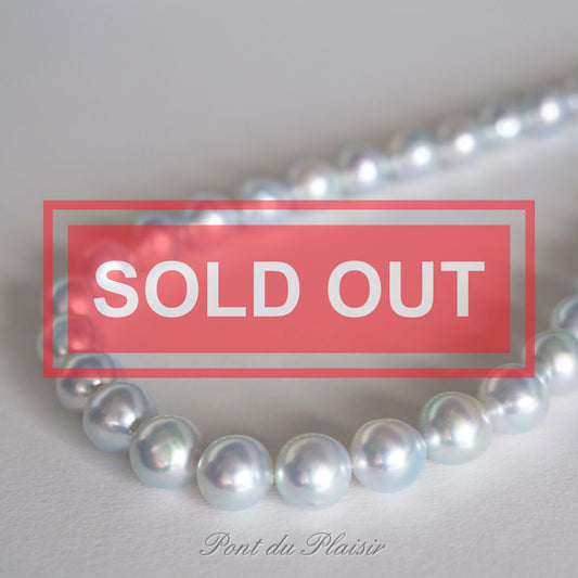 アコヤ真珠ナチュラルブルーバロックネックレス