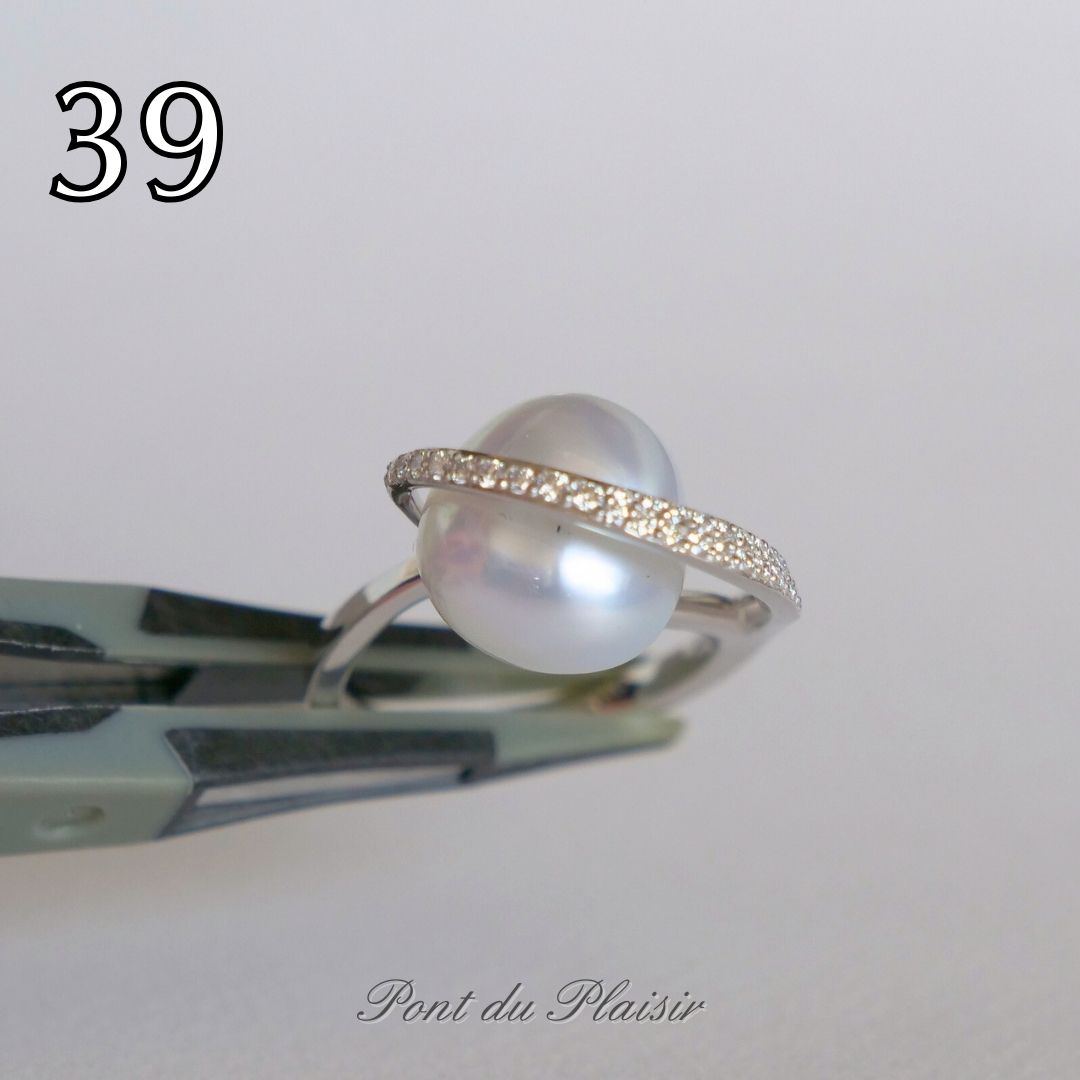 ㊴Pt900製白蝶バロック真珠指輪#13