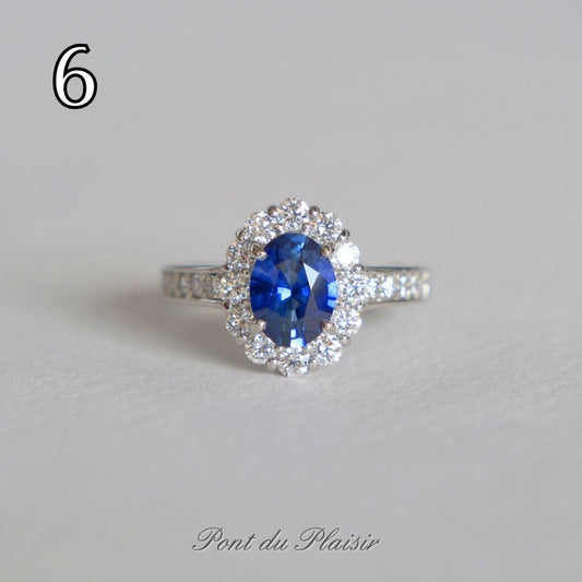 ⑥Pt950製ロイヤルブルーサファイア指輪