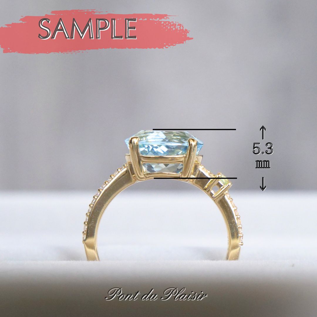 【30％OFF】スプリングキャンディK18YG製アクアマリン指輪 #11