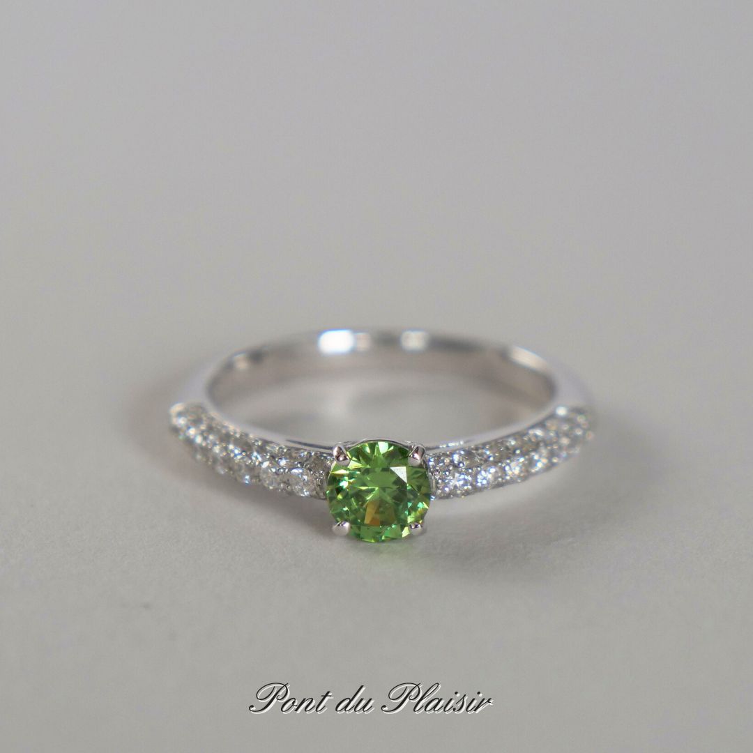 【15％OFF】Pt950製デマントイドガーネットリング #12