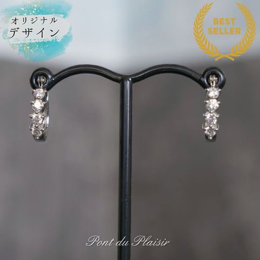 【受注】ダイアモンドフープピアス