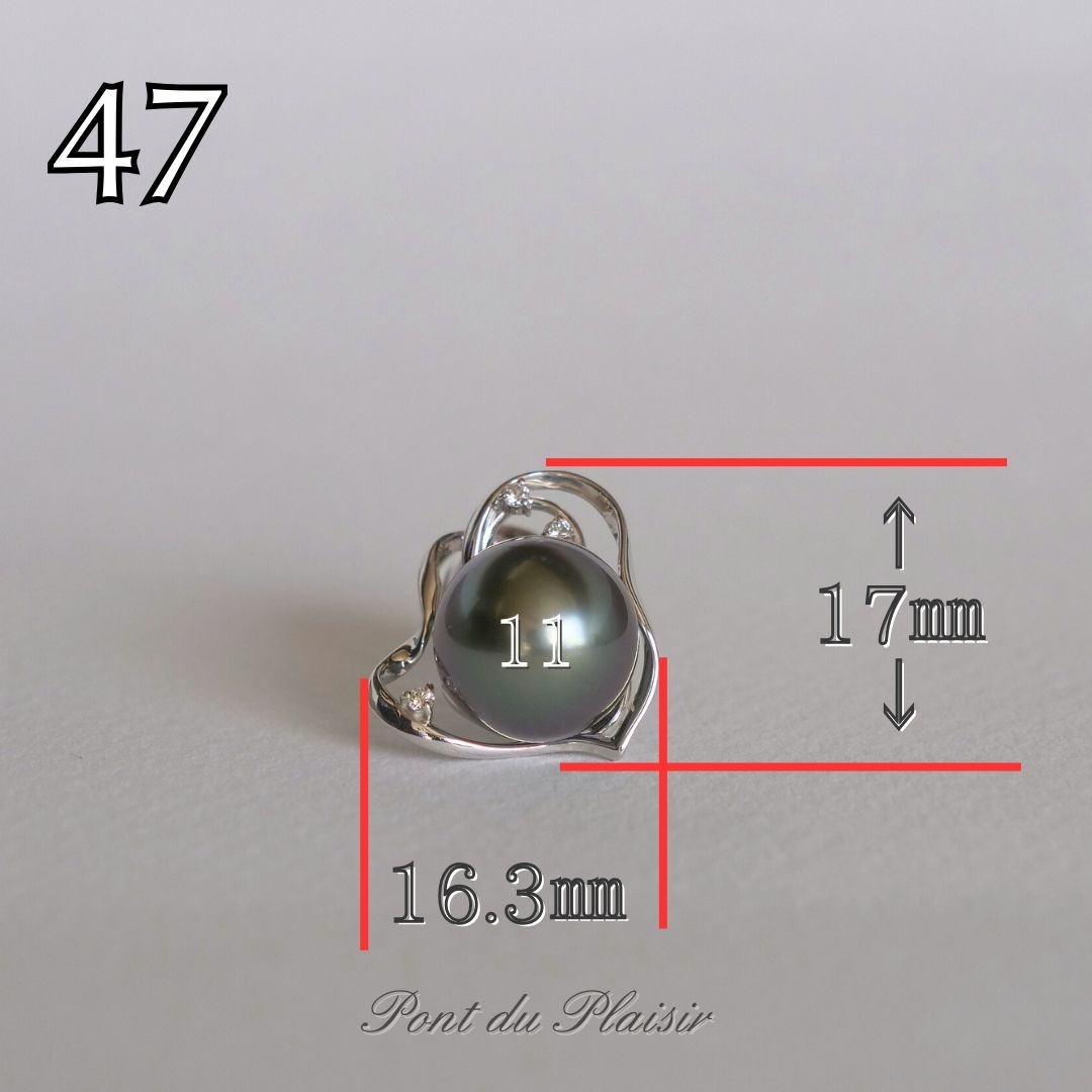 ㊼K18WG製黒蝶真珠タイニーピン