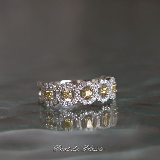 Pt950製アリッサムイエローダイアモンド指輪