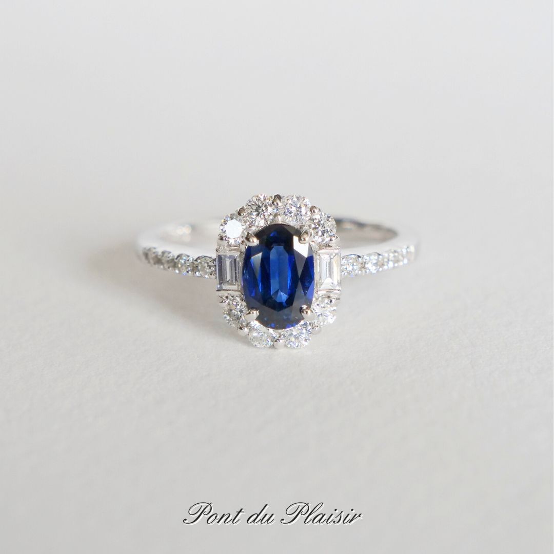 Pt950製ロイヤルブルーサファイア指輪#12