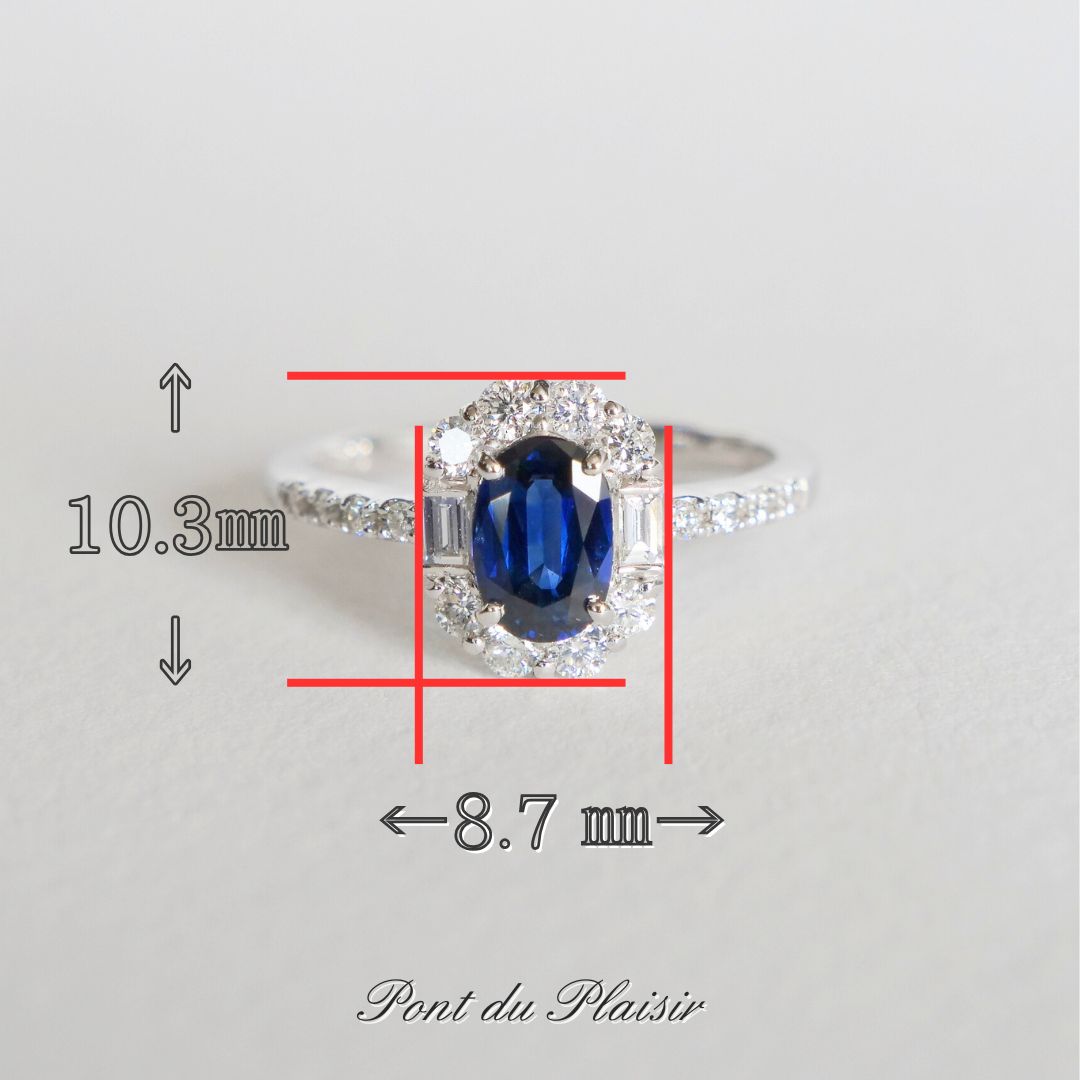 Pt950製ロイヤルブルーサファイア指輪#12