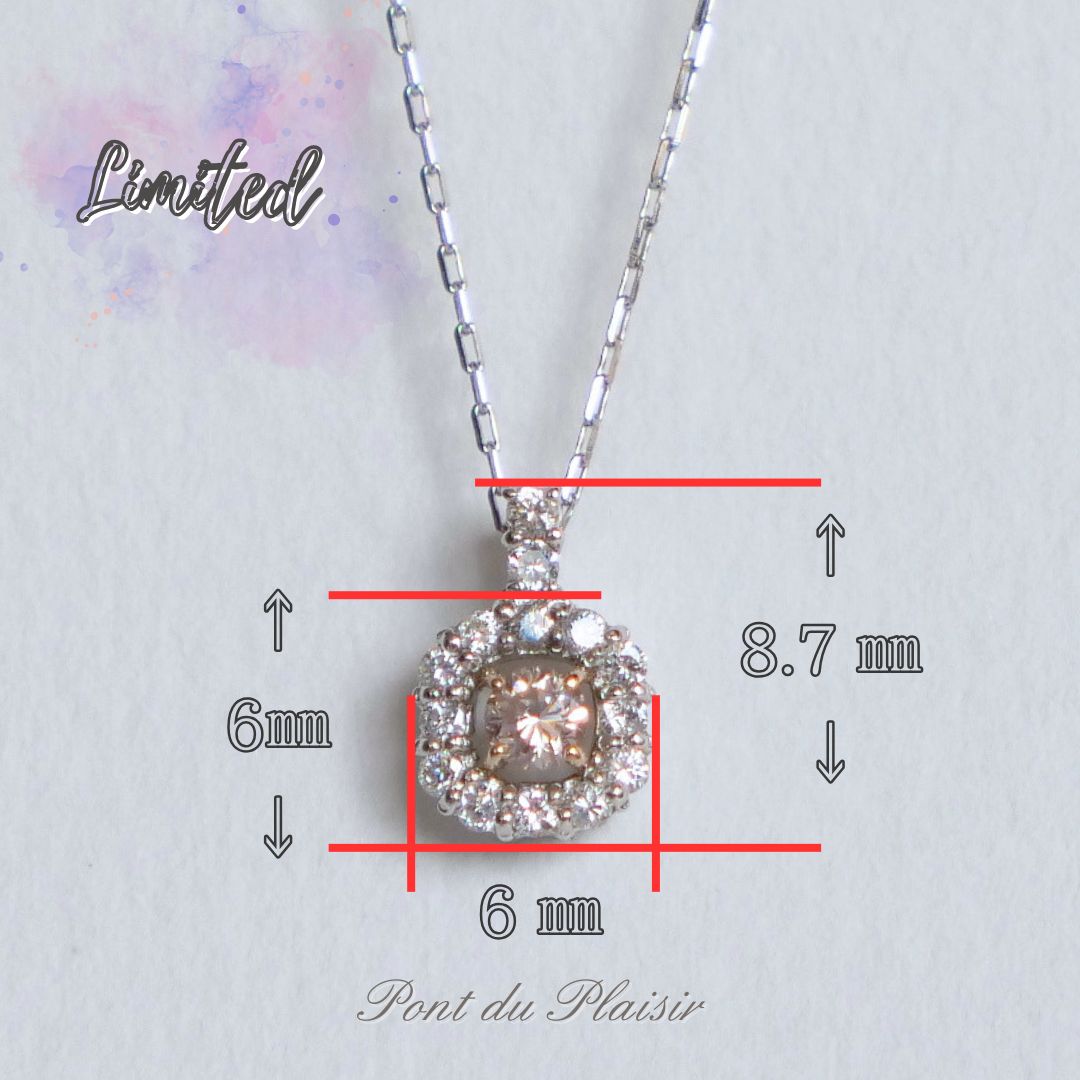 【限定】Pt/K18PG製ピンクダイアモンドペンダント