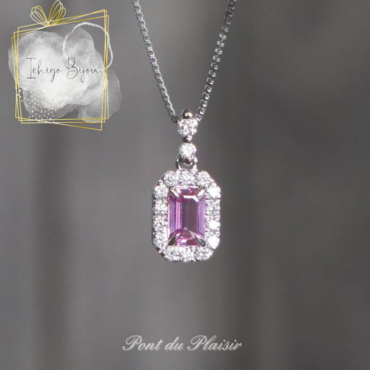 Pt製パパラチャサファイアペンダント