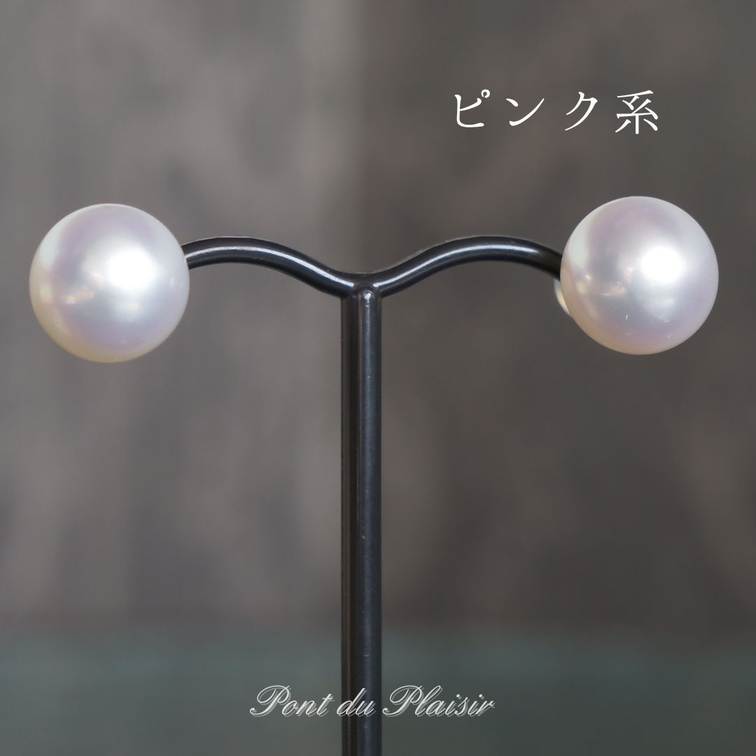 Pt900製白蝶真珠ピアス11㎜(直結)
