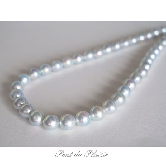 アコヤ真珠ナチュラルブルーバロックネックレス