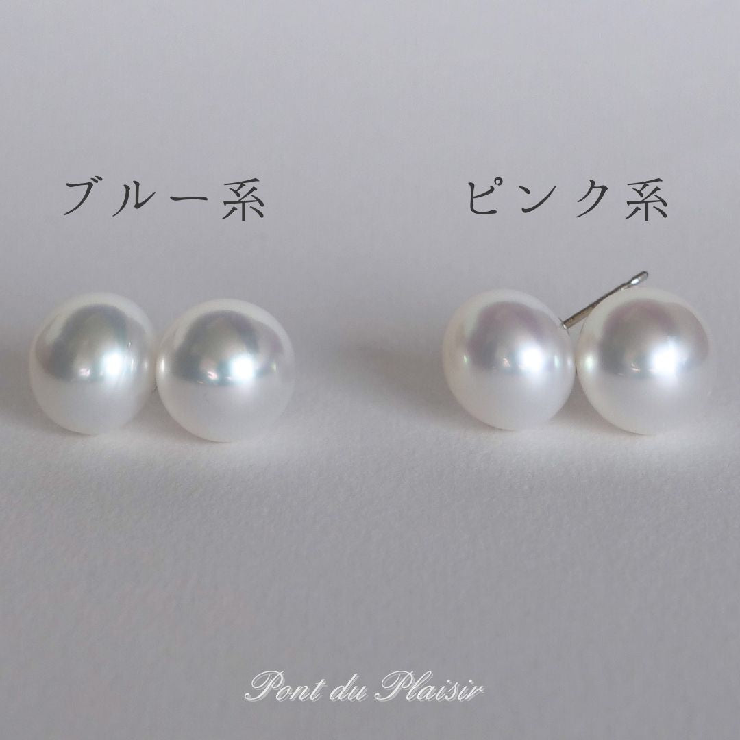Pt900製白蝶真珠ピアス11㎜(直結)