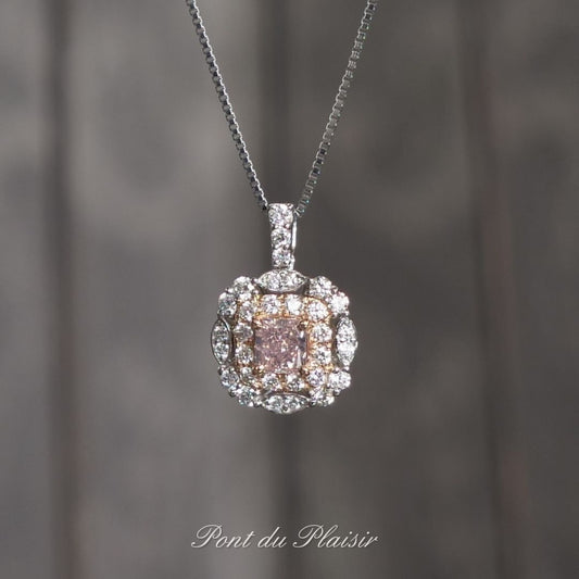 Pt/PG製ピンクダイアモンドペンダント