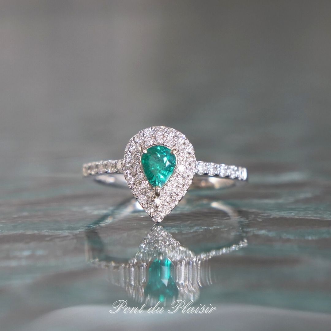 Pt950製エメラルド指輪#13