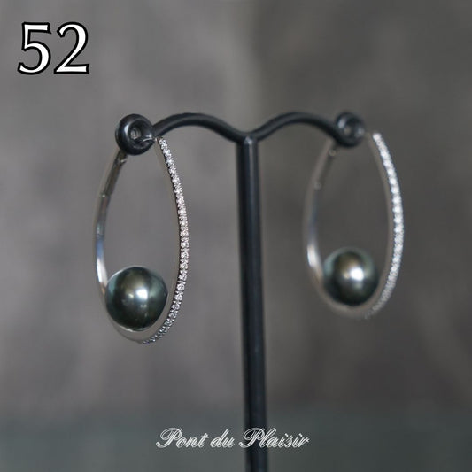 52_K18WG製黒蝶真珠ピアス