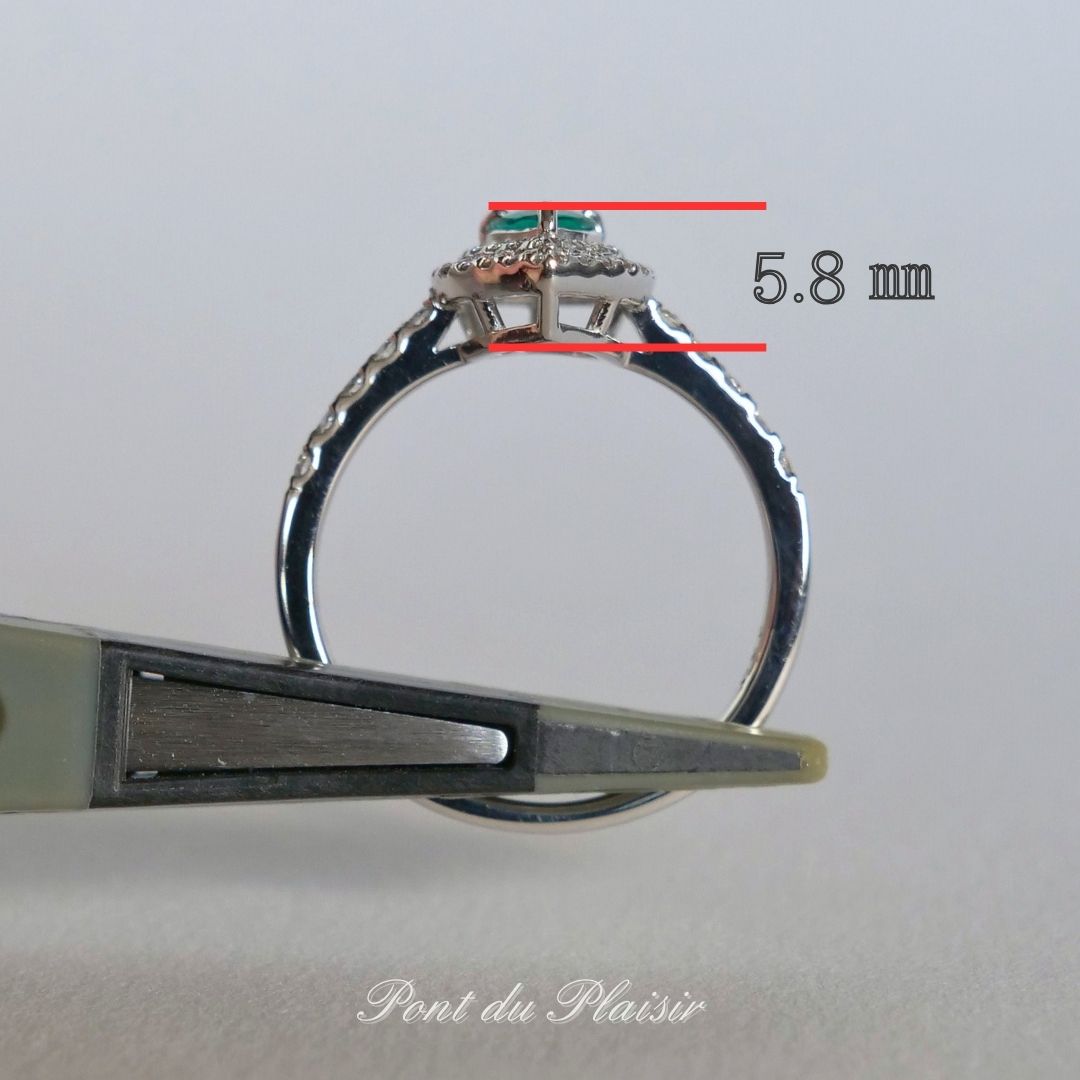 Pt950製エメラルド指輪#13