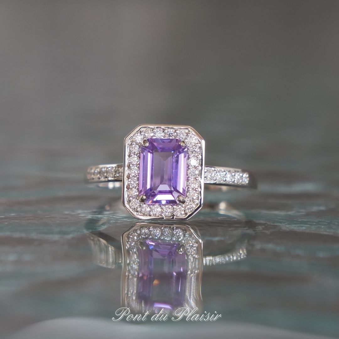 Pt950製ファンシーカラーサファイア指輪#14