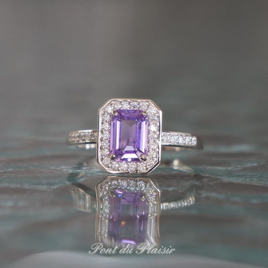 Pt950製ファンシーカラーサファイア指輪#14