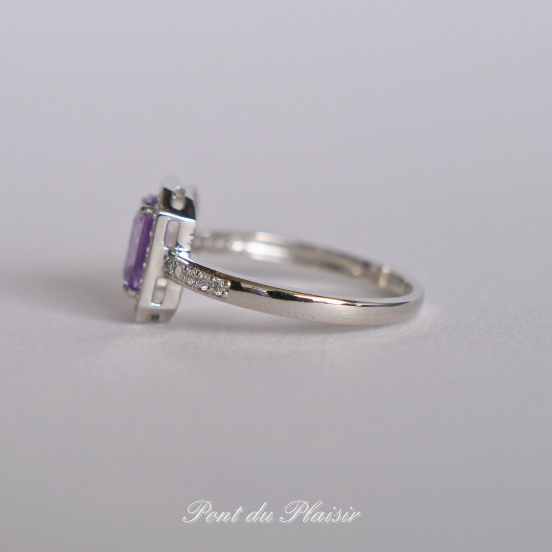 Pt950製ファンシーカラーサファイア指輪#14