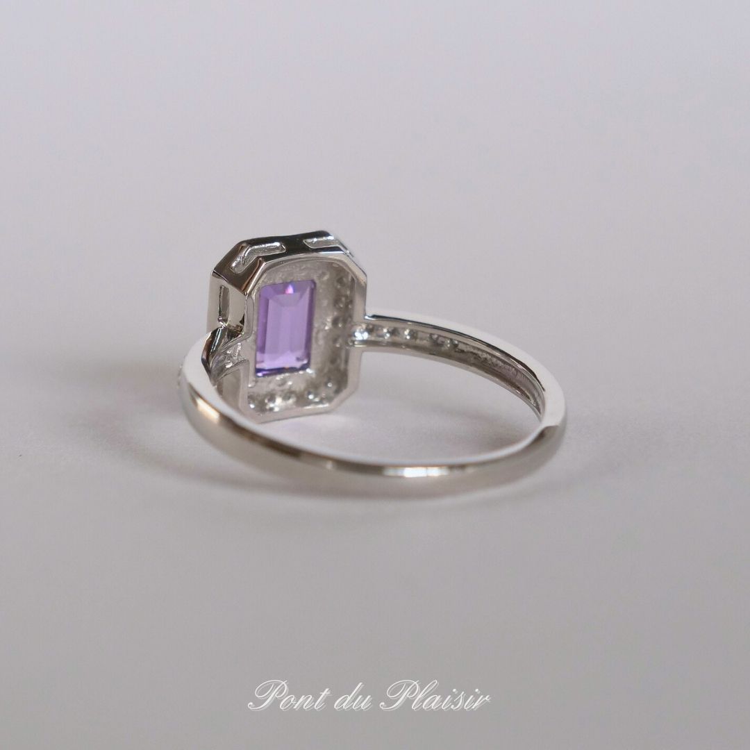 Pt950製ファンシーカラーサファイア指輪#14