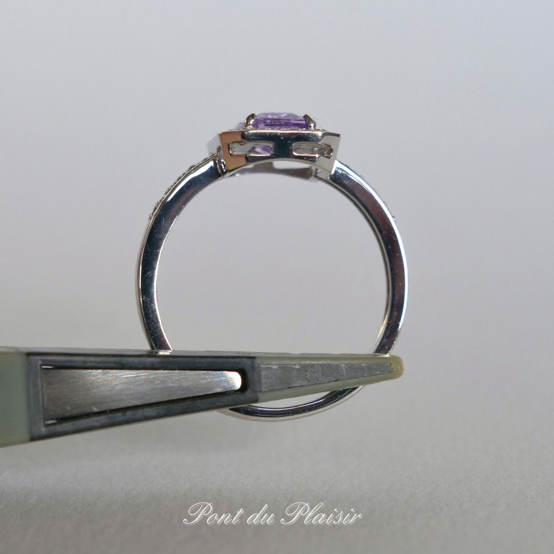 Pt950製ファンシーカラーサファイア指輪#14