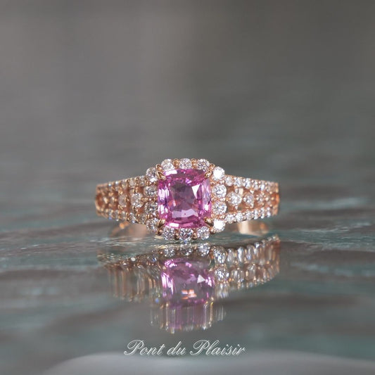 K18PG製パパラチャサファイア指輪#13