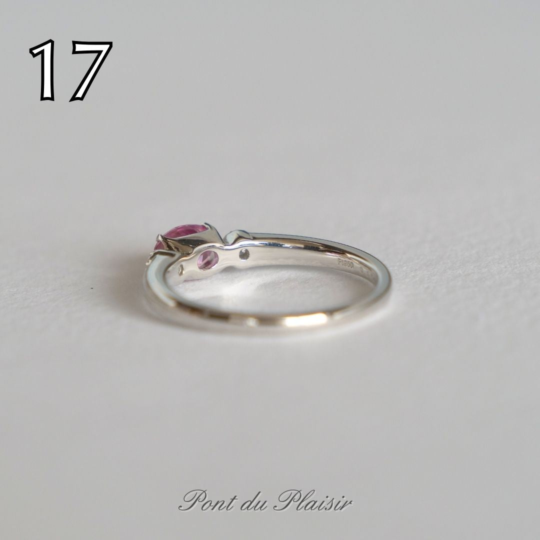 ⑰Pt950製パパラチャサファイア指輪#11